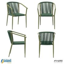 Kit 4 Cadeiras Outdoor Oliveta em Alumínio com Corda Náutica em Várias Cores - Rivatti