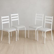 Kit 4 Cadeiras para Cozinha e Sala de Jantar 541.Sli Branco/Cinza