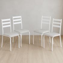 Kit 4 Cadeiras para Cozinha e Sala de Jantar 541.sli Branco/Cinza Kit 4 Cadeiras para Cozinha e Sala de Jantar 541.sli Branco/Cinza