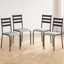 Kit 4 Cadeiras para Cozinha e Sala de Jantar 541.sli Preto/Cinza Kit 4 Cadeiras para Cozinha e Sala de Jantar 541.sli Preto/Cinza
