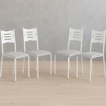Kit 4 Cadeiras para Cozinha e Sala de Jantar 542.Slp Branco/Cinza Kit 4 Cadeiras para Cozinha e Sala de Jantar 542.Slp Branco/Cinza