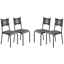 Kit 4 Cadeiras para Cozinha e Sala de Jantar 542.Slp Preto/Floral Kit 4 Cadeiras para Cozinha e Sala de Jantar 542.Slp Preto/Floral