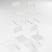 Kit 4 Cadeiras Para Cozinha Estofada Industrial Riviera Branca Kit 4 Cadeiras Para Cozinha Estofada Industrial Riviera Branca