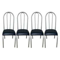 Kit 4 Cadeiras para Cozinha Requinte Branco/Preto 10922 - Wj Design
