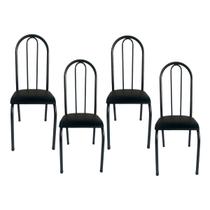 Kit 4 Cadeiras para Cozinha Requinte Preto 381 - Wj Design