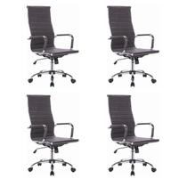 Kit 4 Cadeiras para Escritório Presidente Esteirinha material sintético Office