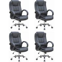 Kit 4 Cadeiras para Escritório Presidente material sintético Master Soft Kit 4 Cadeiras para Escritório Presidente material sintético Master Soft
