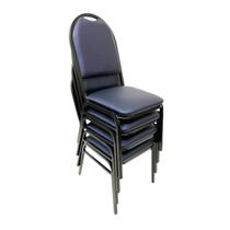 Kit 4 Cadeiras para Evento Empilhável cor Azul Marinho Encosto redondo com Puxador