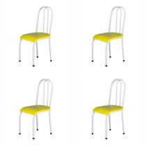 Kit 4 Cadeiras Para Mesa De Jantar 104 Branco/Amarelo