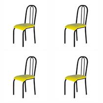 Kit 4 Cadeiras Para Mesa De Jantar 104 Preto/Amarelo