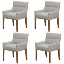 Kit 4 Cadeiras Para Mesa de Jantar Angel Base Madeira Corano Fendi - Nexta Casa