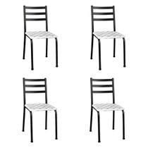 Kit 4 Cadeiras para Mesa de Jantar Cozinha Assento Estofado Isa
