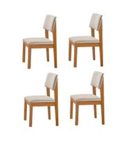 Kit 4 Cadeiras para Mesa de Jantar Estofada Turim LJ Móveis