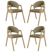 Kit 4 Cadeiras Para Mesa De Jantar Moderna Linho Balaqui Bege