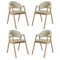 Kit 4 Cadeiras Para Mesa De Jantar Moderna material sintético Balaqui Bege
