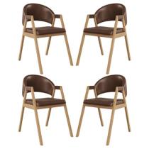 Kit 4 Cadeiras Para Mesa De Jantar Moderna material sintético Balaqui Marrom Escuro