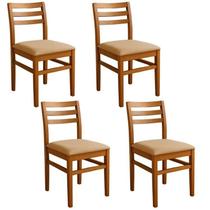 Kit 4 Cadeiras para Sala de Jantar em Madeira Maciça Diamante Kit 4 Cadeiras para Sala de Jantar em Madeira Maciça Diamante