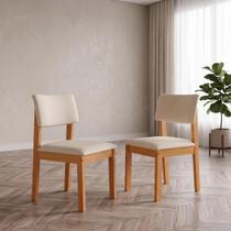 Kit 4 Cadeiras para Sala de Jantar Jade Marrom/Castanho/Creme/Off White