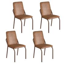 Kit 4 Cadeiras para Sala de Jantar Malibu Marrom Kit 4 Cadeiras para Sala de Jantar Malibu Marrom