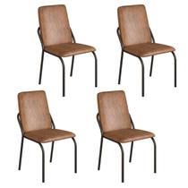 Kit 4 Cadeiras para Sala de Jantar Malibu Marrom/Preto Fosco Kit 4 Cadeiras para Sala de Jantar Malibu Marrom/Preto Fosco