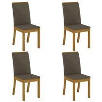 Kit 4 Cadeiras para Sala de Jantar Mel H02 Nature/Bege - Mpozenato