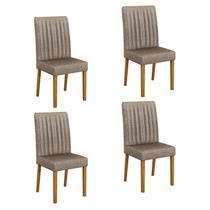 Kit 4 Cadeiras para Sala de Jantar Pés em Madeira Maciça Mari