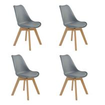 Kit 4 Cadeiras para Sala de Jantar Saarinen Wood Espresso Móveis