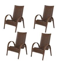 Kit 4 Cadeiras Paris Area externa, Jardim Junco Bronze