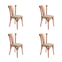 Kit 4 Cadeiras Paris Luxo Apartamento Sala de Jantar Estrutura Aço Cobre Design Premium - Cobre/bege Kit 4 Cadeiras Paris Luxo Apartamento Sala de Jantar Estrutura Aço Cobre Design Premium - Cobre/bege