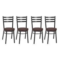 Kit 4 Cadeiras Pintadas Pretas CP80 Debrum Treparoni
