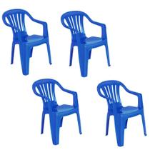 Kit 4 Cadeiras Poltrona em Plastico Mor