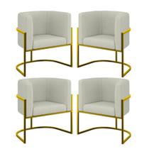 Kit 4 Cadeiras Poltrona Lua Boucle Sala Quarto Gold Balaqui Kit 4 Cadeiras Poltrona Lua Boucle Sala Quarto Gold Balaqui