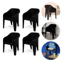 Kit 4 Cadeiras Poltrona Resist Plastico Para Até 180kg Kit 4 Cadeiras Poltrona Resist Plastico Para Até 180kg