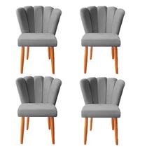 Kit 4 Cadeiras Poltrona Sala de Jantar Penteadeira Reforçada Decorativa Pétala Suede Kit 4 Cadeiras Poltrona Sala de Jantar Penteadeira Reforçada Decorativa Pétala Suede