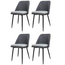 Kit 4 Cadeiras Quebec Com Assento em MDF e Base em Aço Pintado Fratini