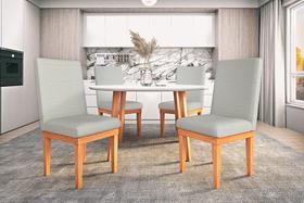 KIT 4 Cadeiras Reforçadas Sala de Jantar Cozinha Tecido Linho - Balaqui Decor