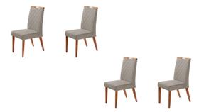 Kit 4 Cadeiras Roma Anatômica - Cinza Claro