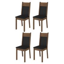 Kit 4 Cadeiras Rustic Preto Madesa