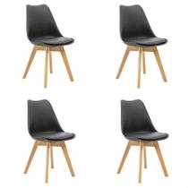 Kit 4 Cadeiras Saarinen Wood Com Estofamento Várias Cores