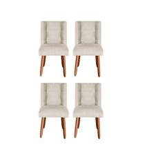 Kit 4 Cadeiras Sala de Jantar Cozinha Estofada Paris Reforçada Suede - Twdecora