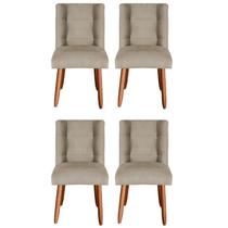 Kit 4 Cadeiras Sala de Jantar Cozinha Estofada Paris Reforçada Suede - Twdecora
