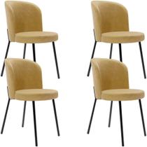 Kit 4 Cadeiras Sala De Jantar Estofada Gavi L02 material sintético Fendi