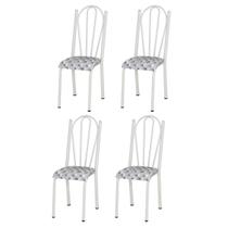 Kit 4 Cadeiras Sala de Jantar Metal Branco Tampo Com Espuma Kit 4 Cadeiras Sala de Jantar Metal Branco Tampo Com Espuma