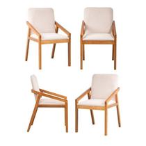 Kit 4 Cadeiras Sala de Jantar Pequi com Braço CabeCasa MadeiraOriginals