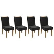 Kit 4 Cadeiras Sala Jantar 2CAD129FR 4 Un Freijo/Suede Preto A038 - Kappesberg Kit 4 Cadeiras Sala Jantar 2CAD129FR 4 Un Freijo/Suede Preto A038 - Kappesberg