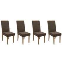 Kit 4 Cadeiras Sala Jantar 2CAD142FR 4 Un Freijo/Suede Marrom A033 - Kappesberg Kit 4 Cadeiras Sala Jantar 2CAD142FR 4 Un Freijo/Suede Marrom A033 - Kappesberg