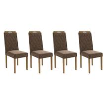Kit 4 Cadeiras Sala Jantar 2CAD152EA 4 Un Eucalipto/Suede Marrom A033 - Kappesberg Kit 4 Cadeiras Sala Jantar 2CAD152EA 4 Un Eucalipto/Suede Marrom A033 - Kappesberg