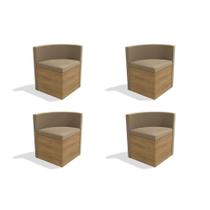 Kit 4 Cadeiras Sala Jantar 4CAD800 4 Un Freijó - Assento/Encosto Suede Bege Geométric - Kappesberg
