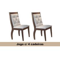 Kit 4 Cadeiras Sala Jantar Ágata CF Un Café/Creme - Rufato