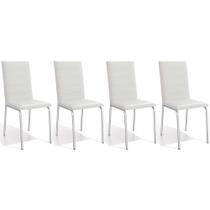 Kit 4 Cadeiras Sala Jantar Amsterdã C091 4 Un Cromada/Branco 106 - Kappesberg Kit 4 Cadeiras Sala Jantar Amsterdã C091 4 Un Cromada/Branco 106 - Kappesberg